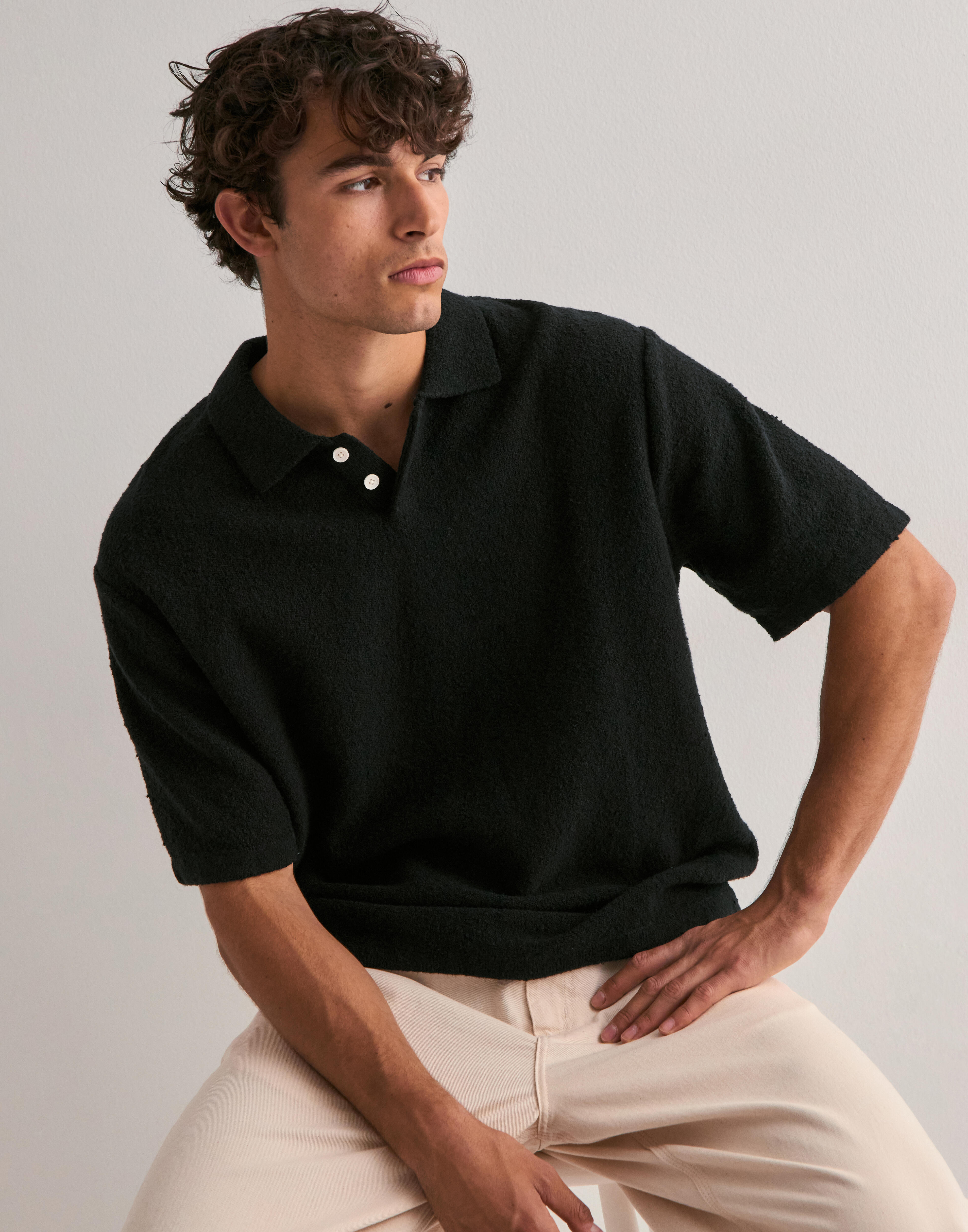 seeksole ss knit polo ブラック L SLA-M3489KW-BLK-FRONT.jpg?v=