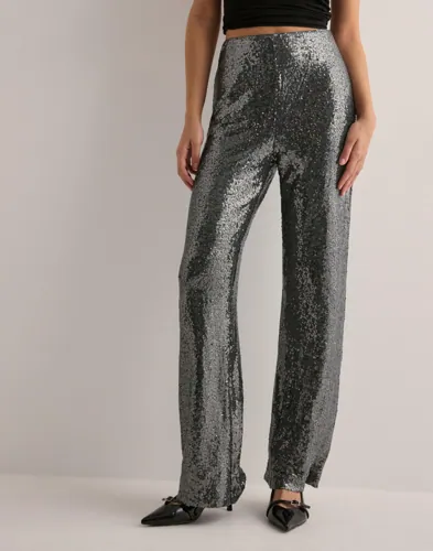 Only - Sølv - Onlsteo Life Hw Str Sequin Pant Tlr