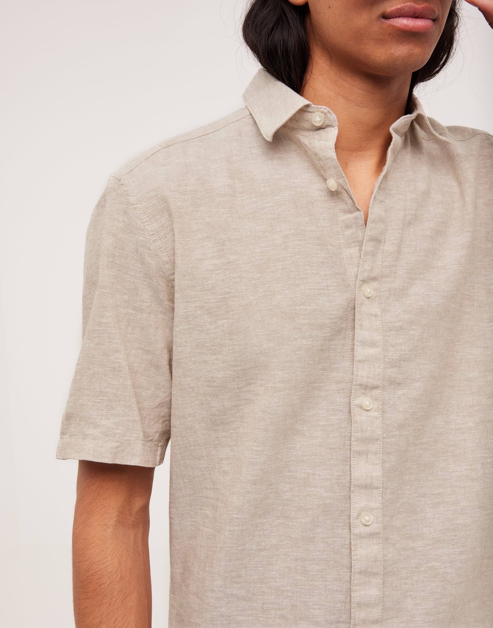 ONSCAIDEN LIFE SS SOLID LINEN SHIRT