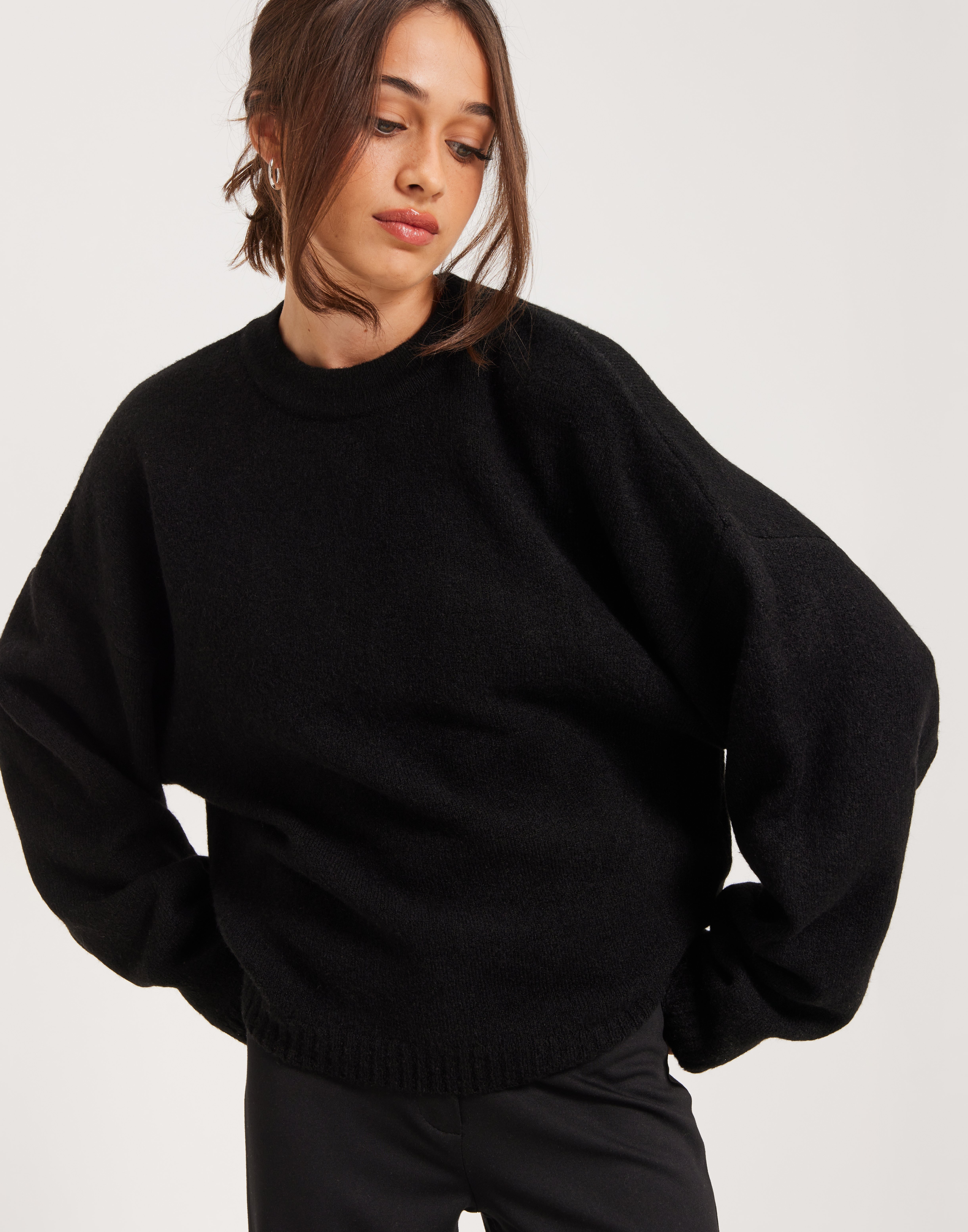 Black full sleeve sweater best sale