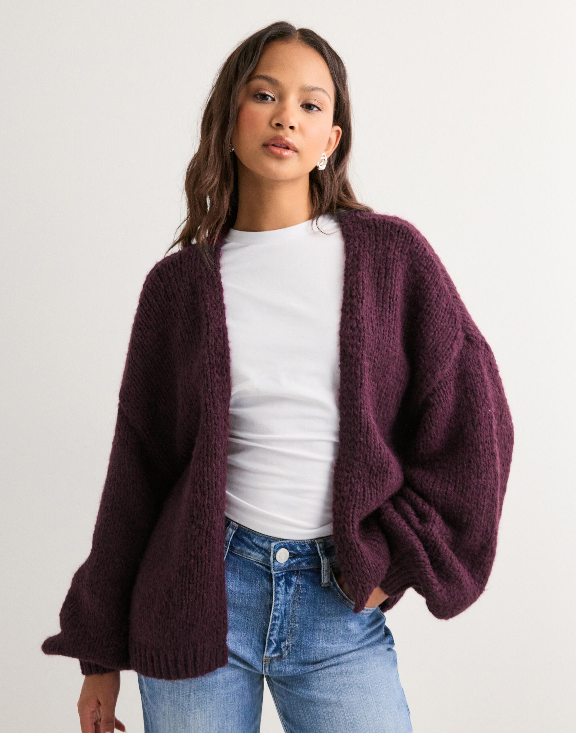 Vmmaybe Ls Open Cardigan Birch main image 0