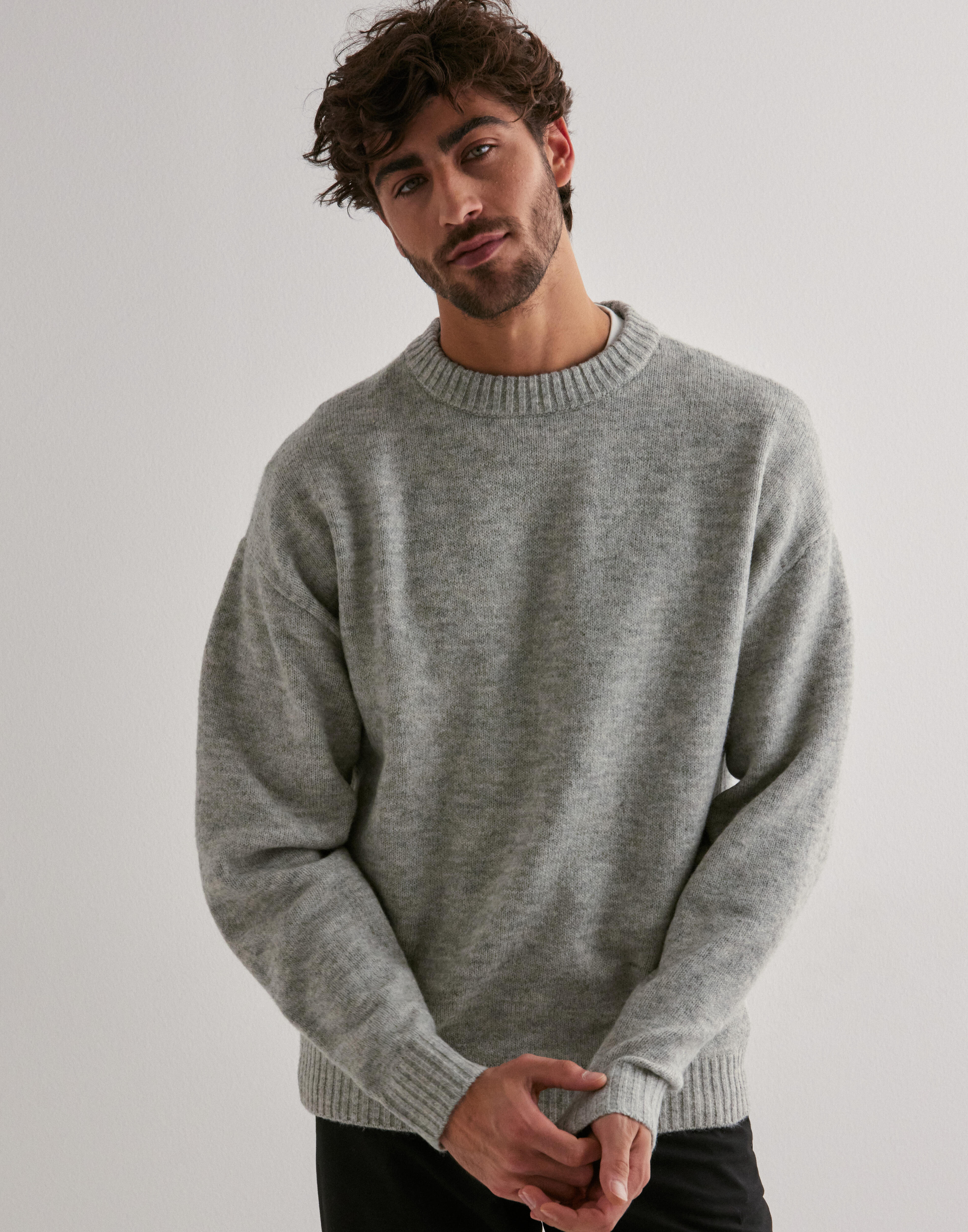 Buy Jack & Jones JOROLLIE KNIT CREW NECK SN - Light Grey