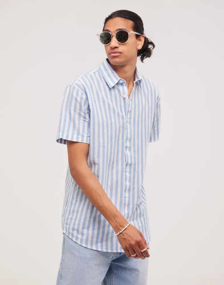 SLHREGNEW-LINEN SHIRT SS CLASSIC