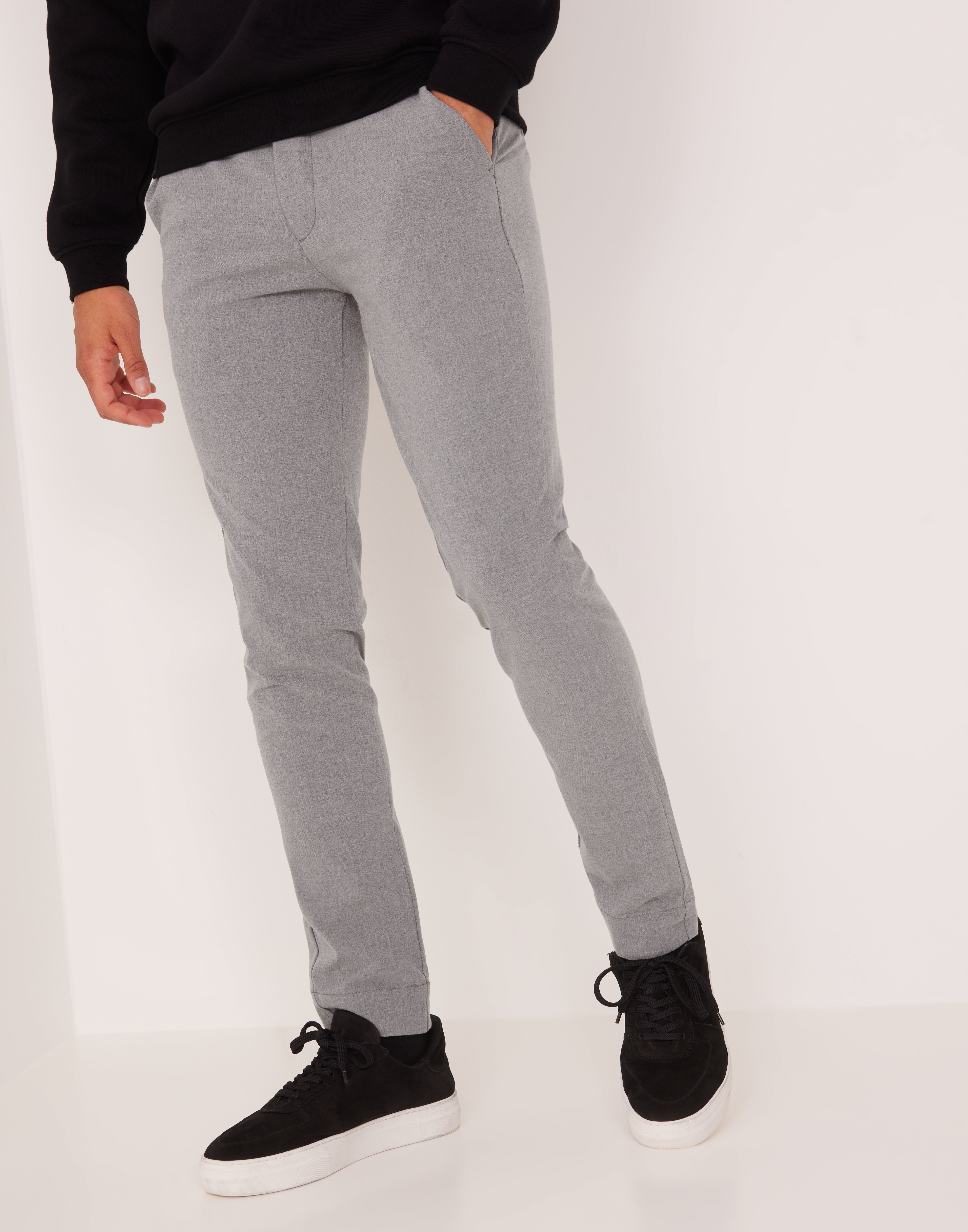 Jack & Jones Jjimarco Jjconnor Akm 909 Grey Mel Habitbukser Grå