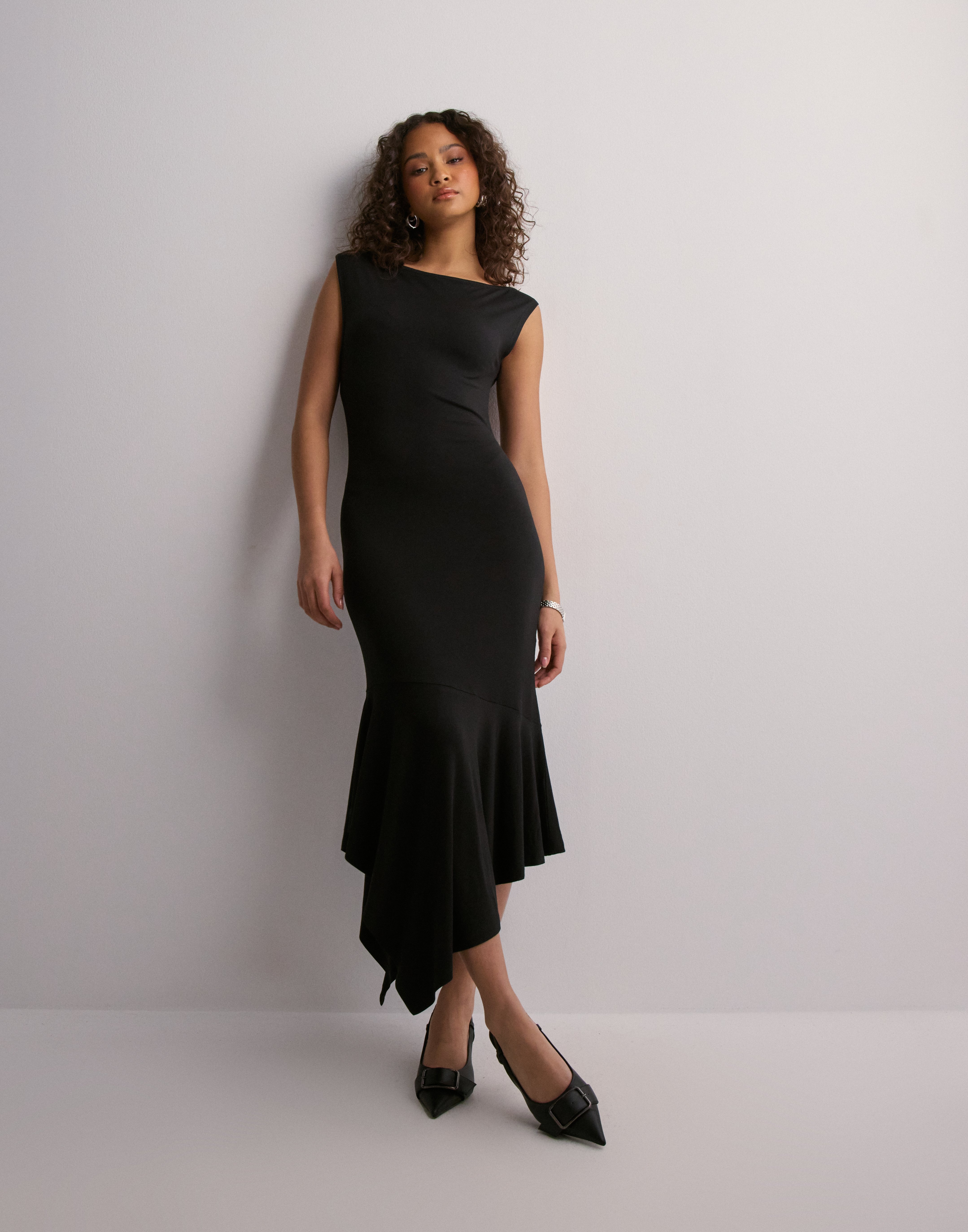 Asymmetric jersey dress on sale