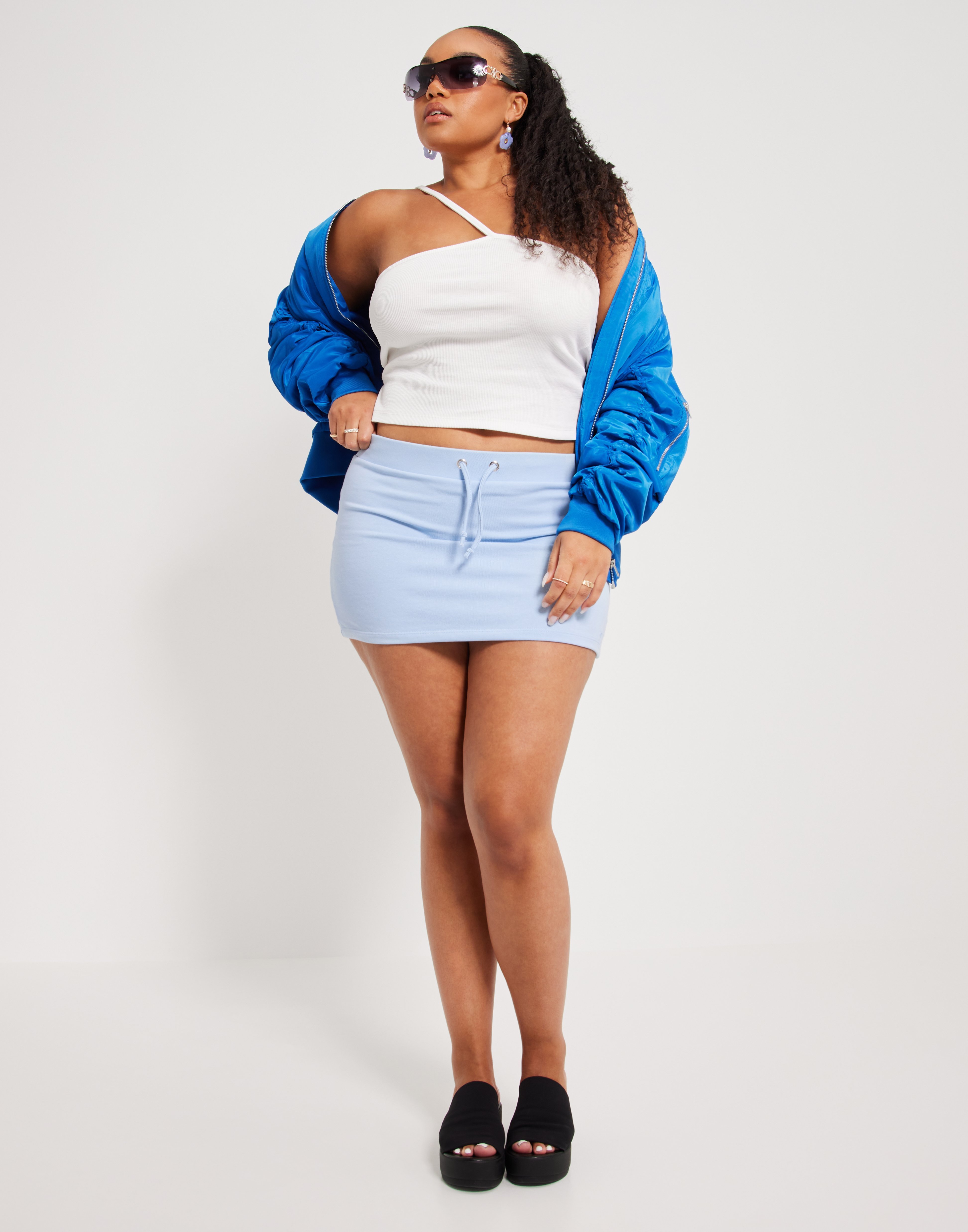 Buy Nelly Low Waist Mini Skirt - Light Blue | Nelly.com