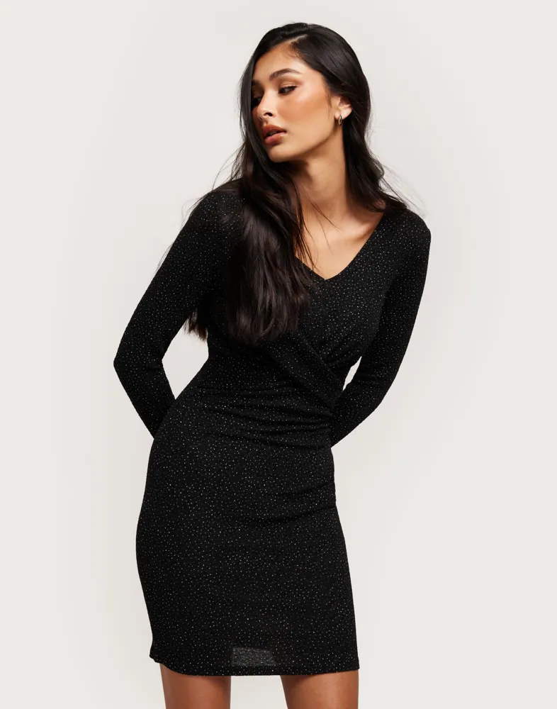slim fit dress slacks Azella Bodycon Slit Glitter Velvet Formal Dress main image 0