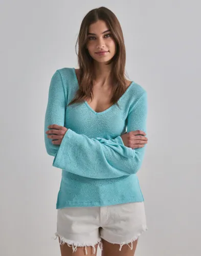 Nelly - Blå - Gorgeous V Neck Sweater