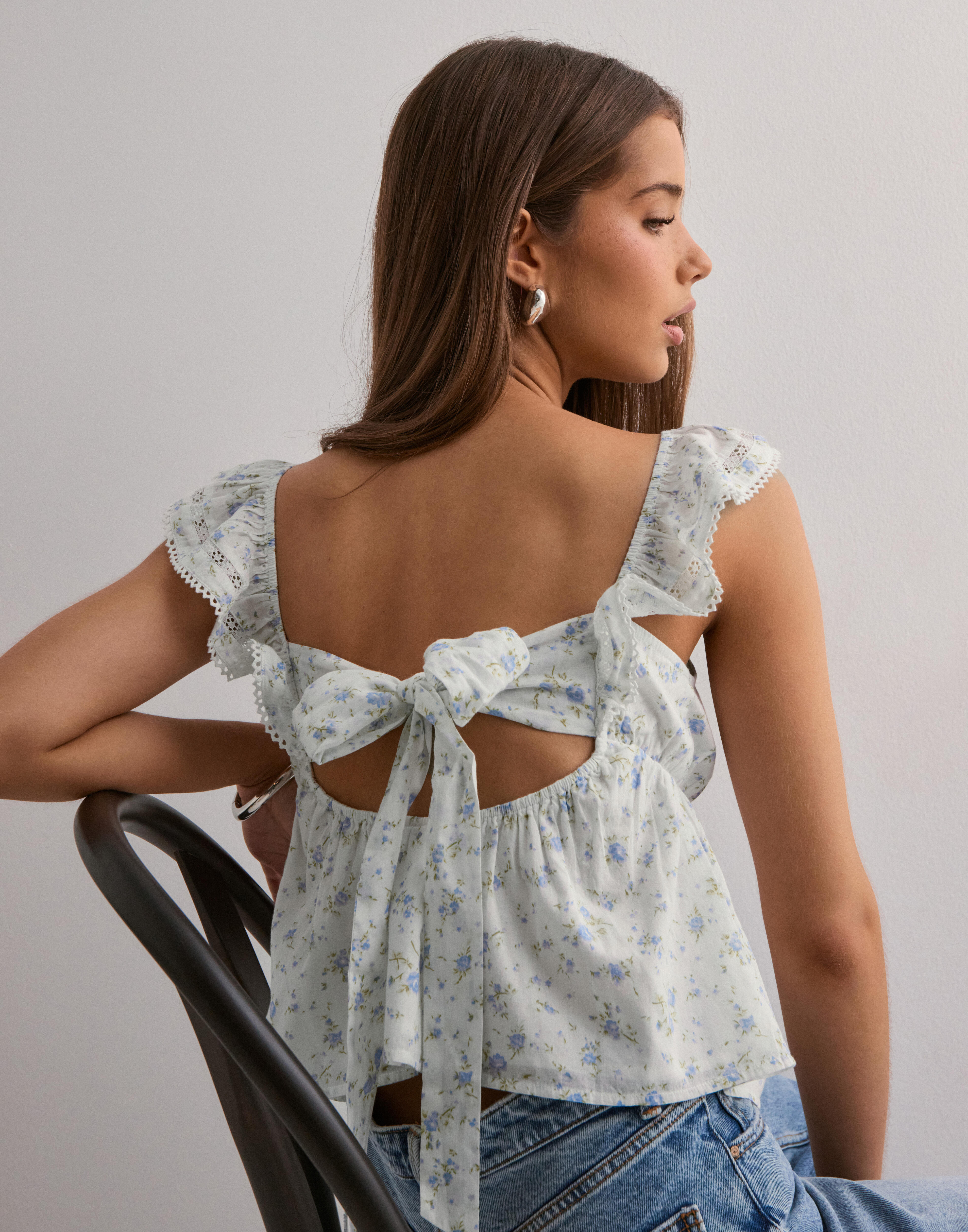 Chloe Ruffled Floral Lace Top | Neiman Marcus