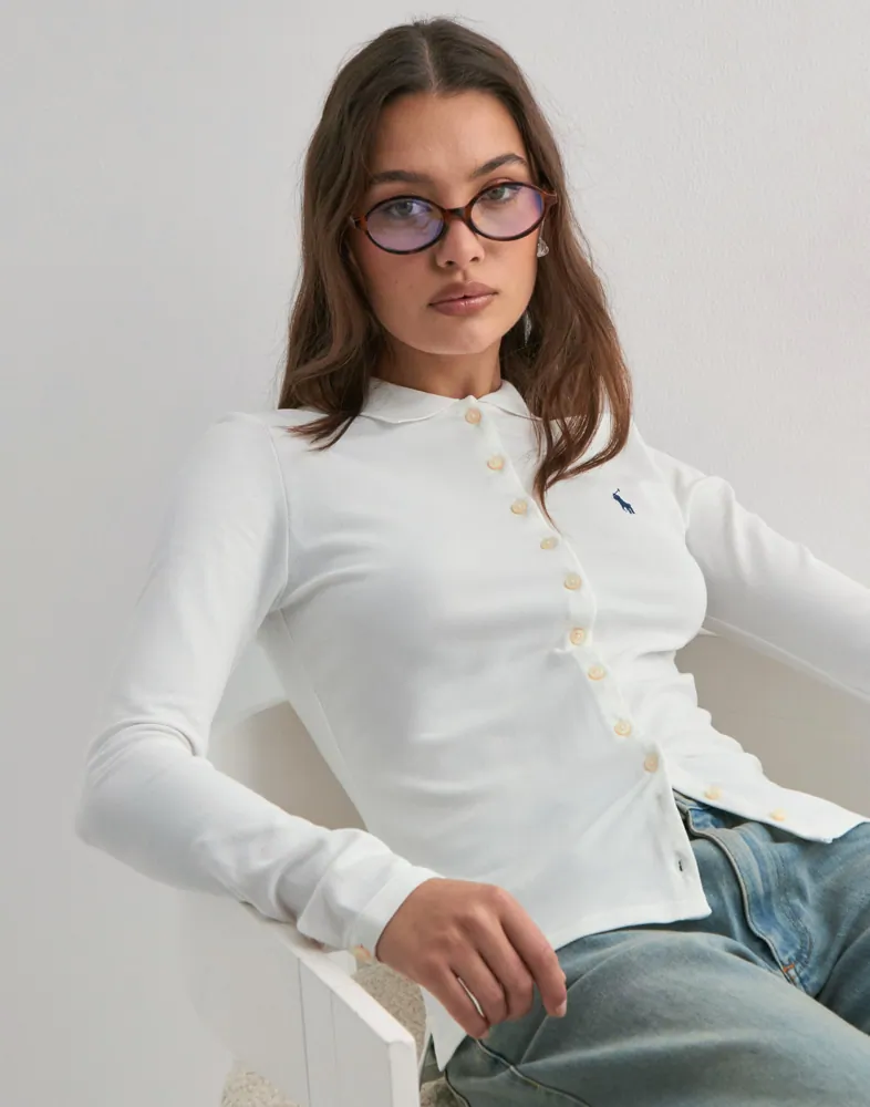 Buy Polo Ralph Lauren LS MSH BT PL-LONG SLEEVE-POLO SHIRT White