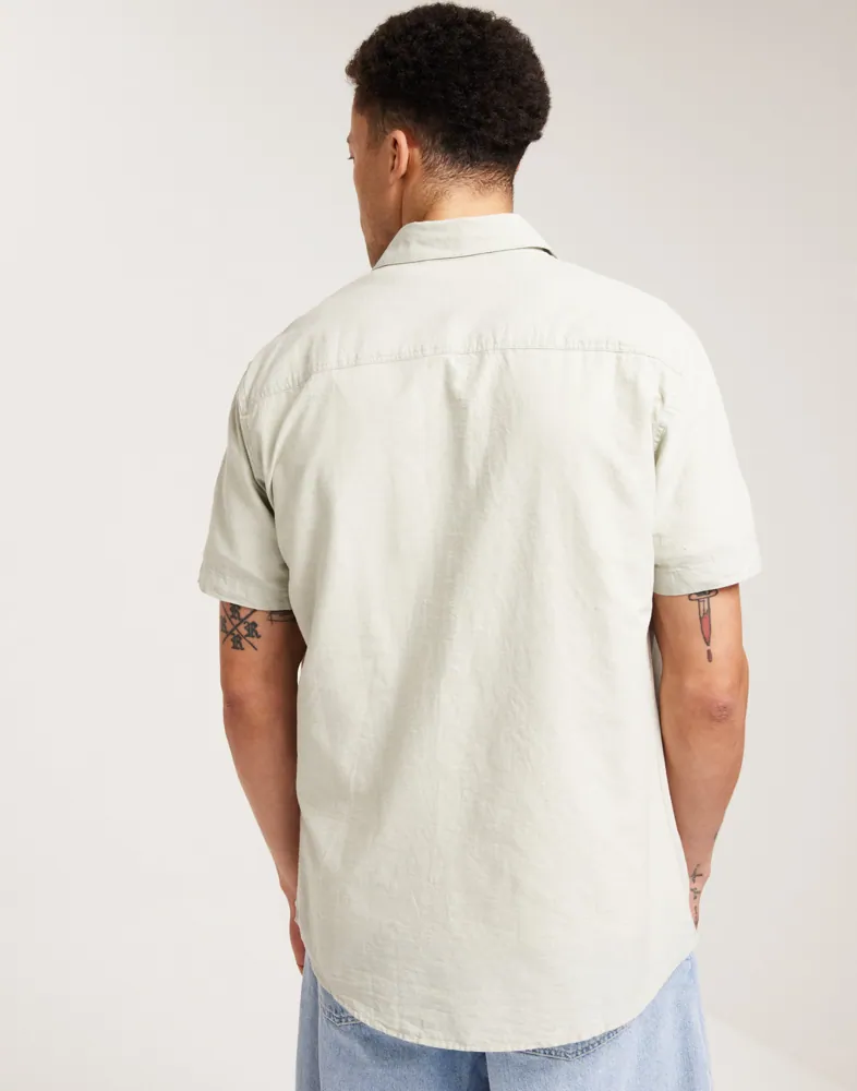 SLHREGNEW-LINEN SHIRT SS CLASSIC