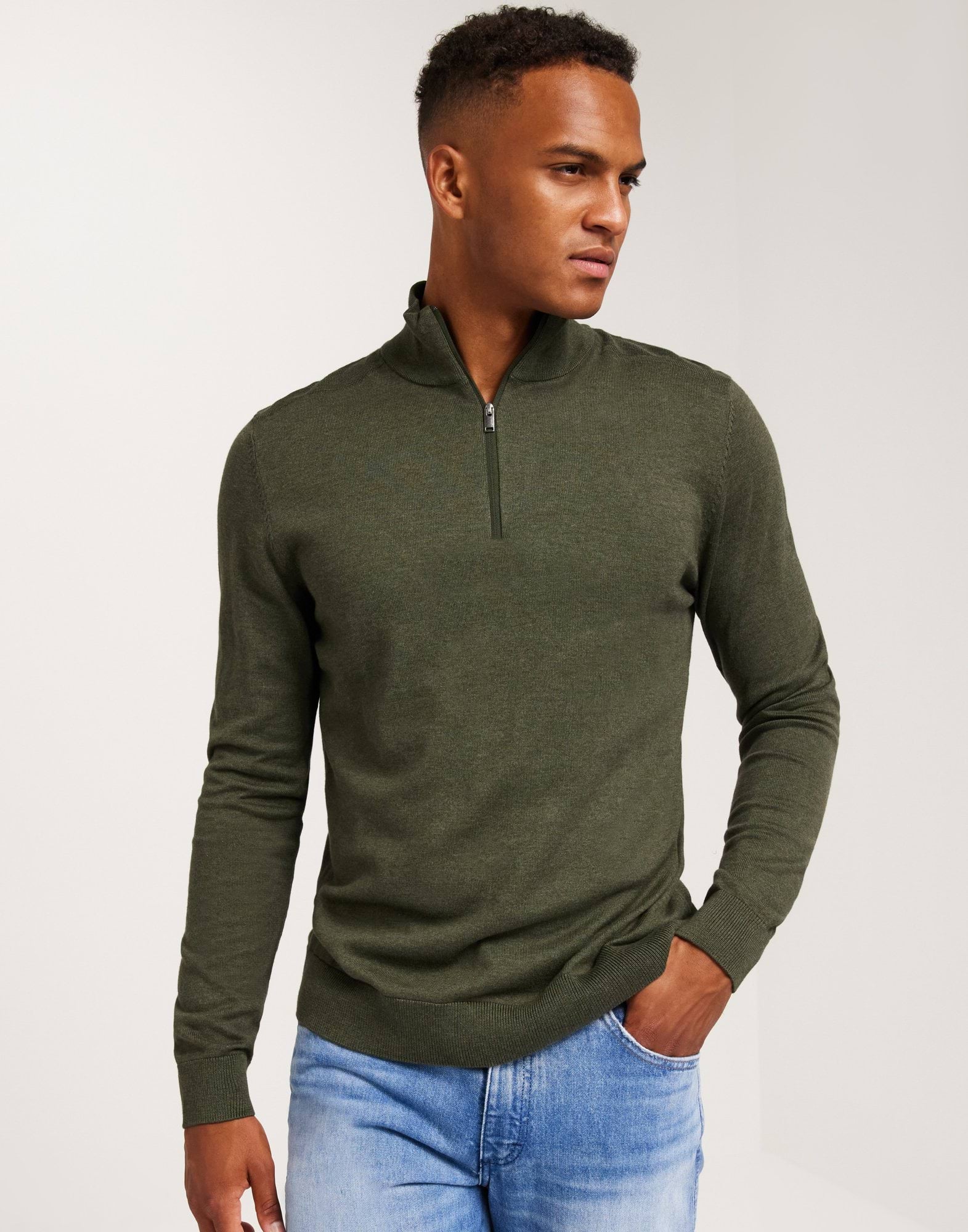 SLHBERG HALF ZIP CARDIGAN NOOS