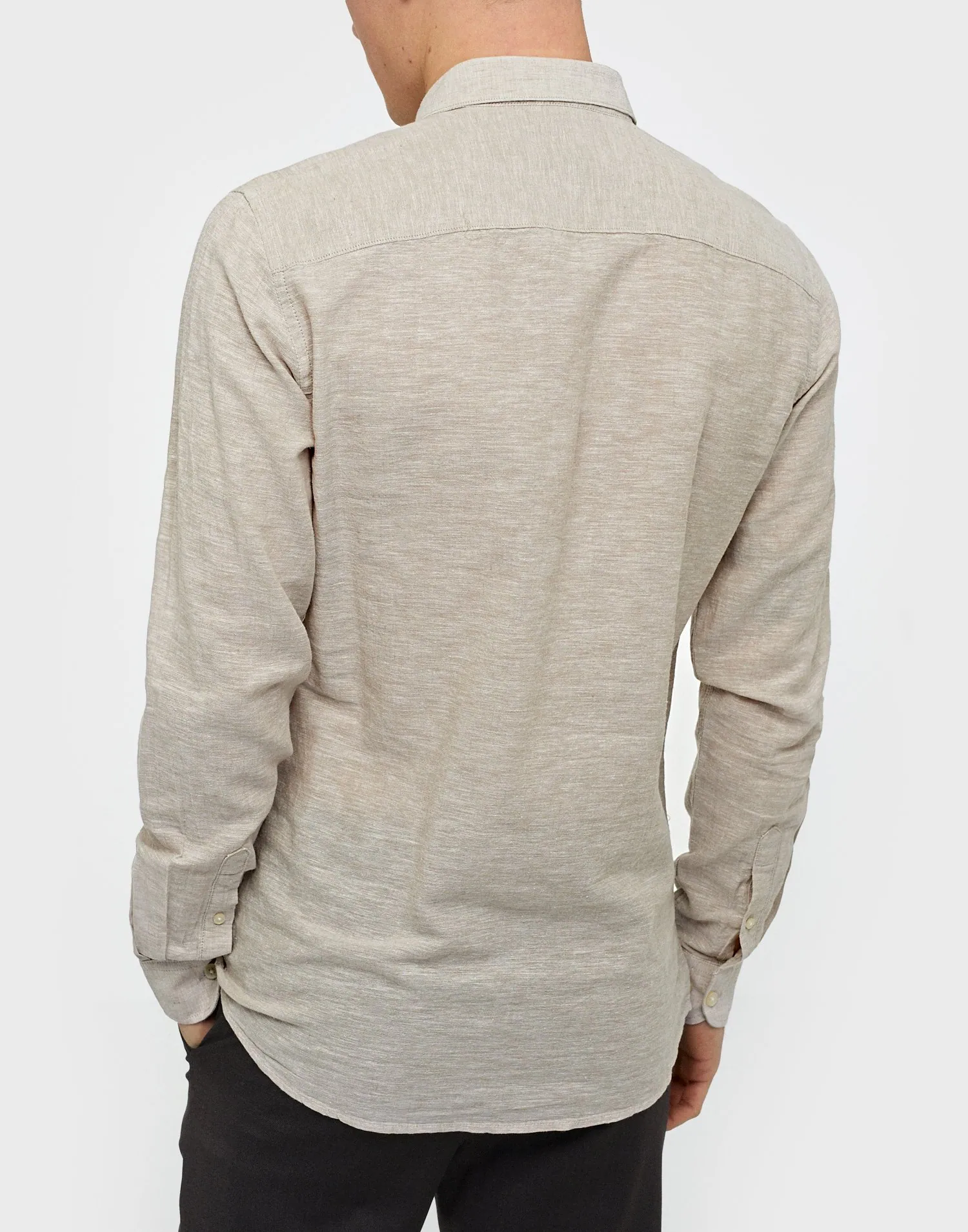 ONSCAIDEN LIFE LS SOLID LINEN SHIRT