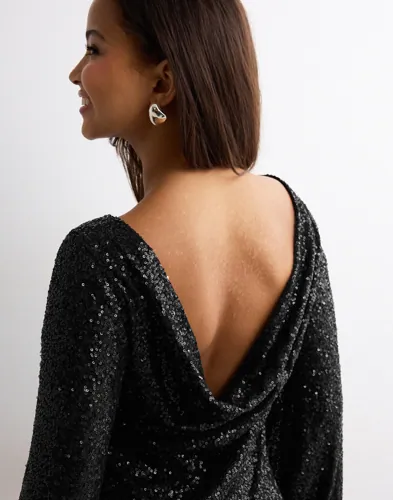 Sparkling Cowlneck Dress 3