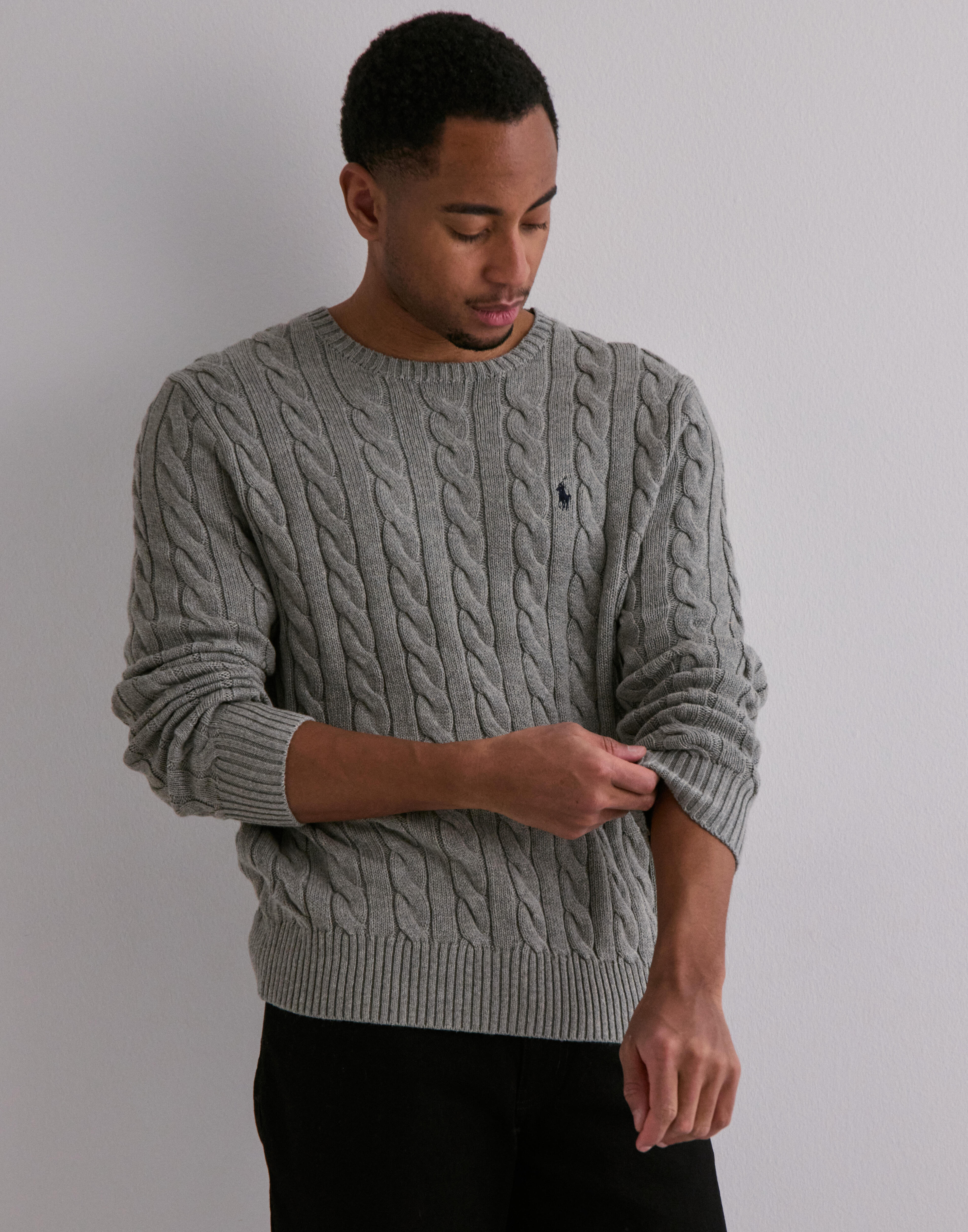 Polo Ralph Lauren Cotton Cable Sweater Striktrøjer Grå