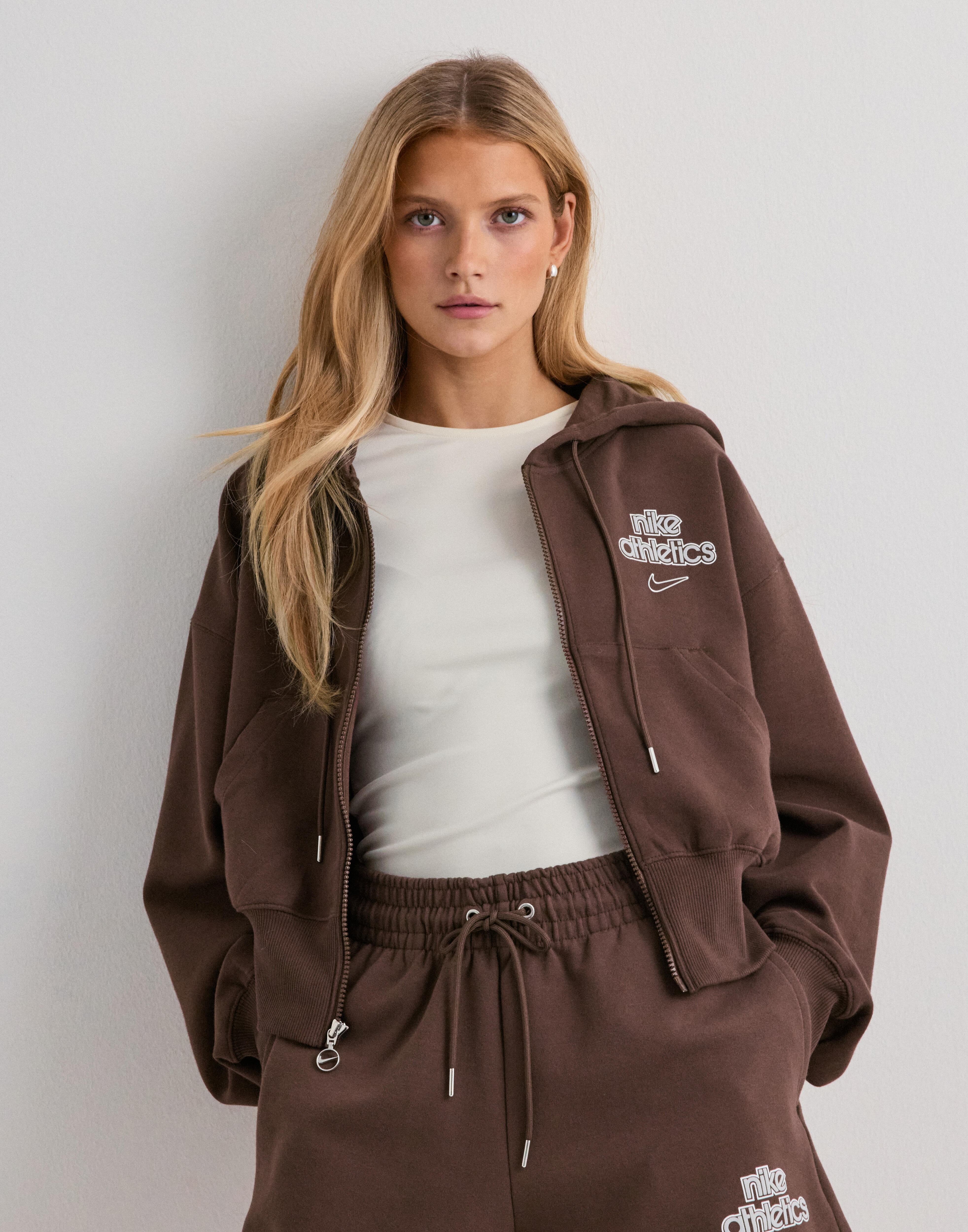Buy Nike W Nk Phnx Flc Fz Hd Gls - Chocolate | Nelly.com
