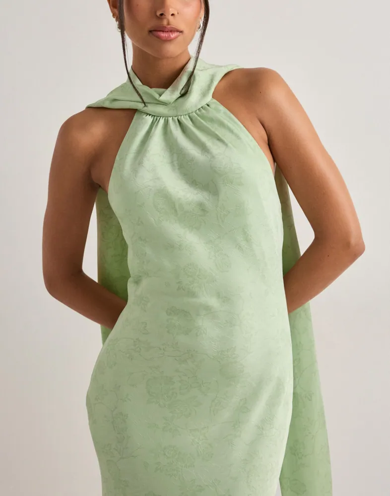 Buy Neo Noir Fiona Pattern Satin Dress - Light Green | Nelly.com