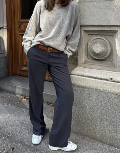 Nelly - Grå - Low Waist Relaxed Suit Pants