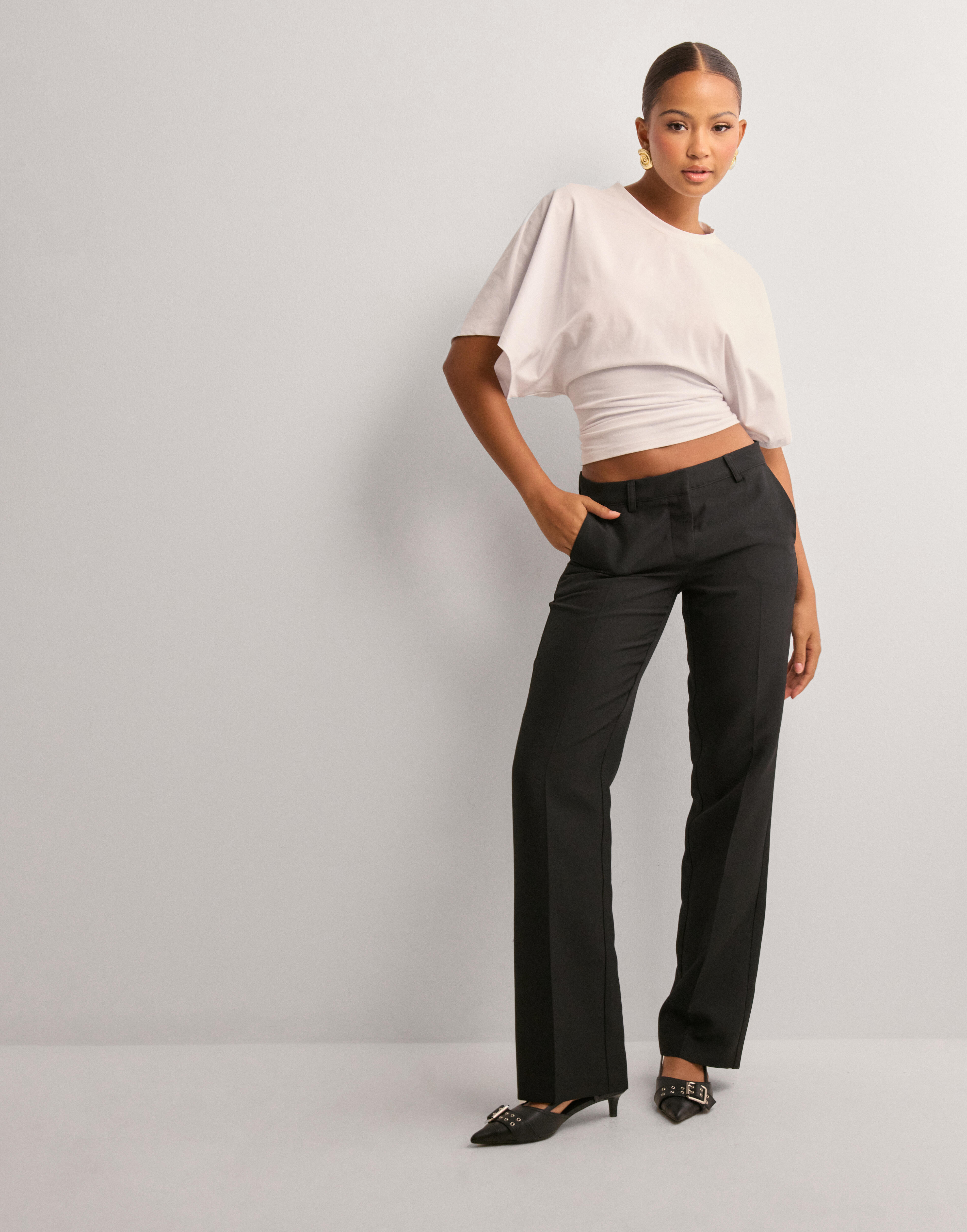 Low rise straight leg pants hotsell