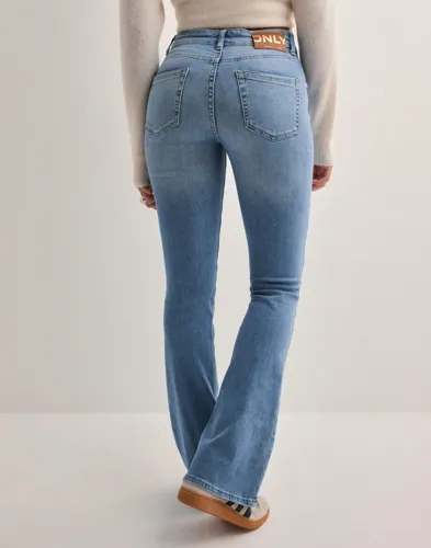 Only - Blå - Onlblush Mid Flared Dnm TAI467 Noos