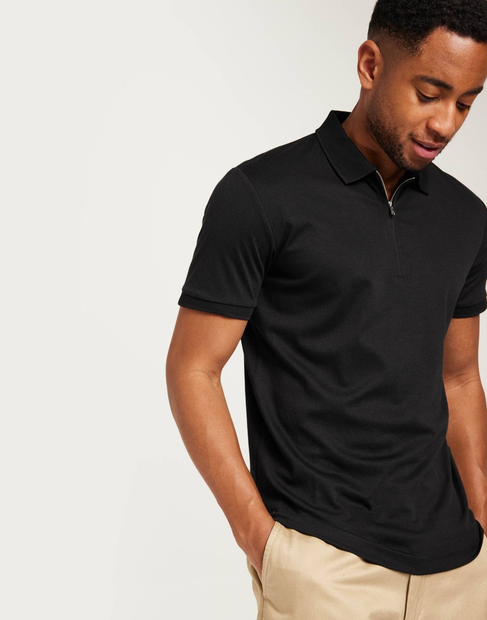 SLHFAVE ZIP SS POLO NOOS