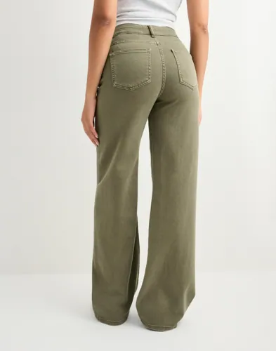 PIECES Pcsilke Mw Wide Colered Jeans Noos dam – bild 3