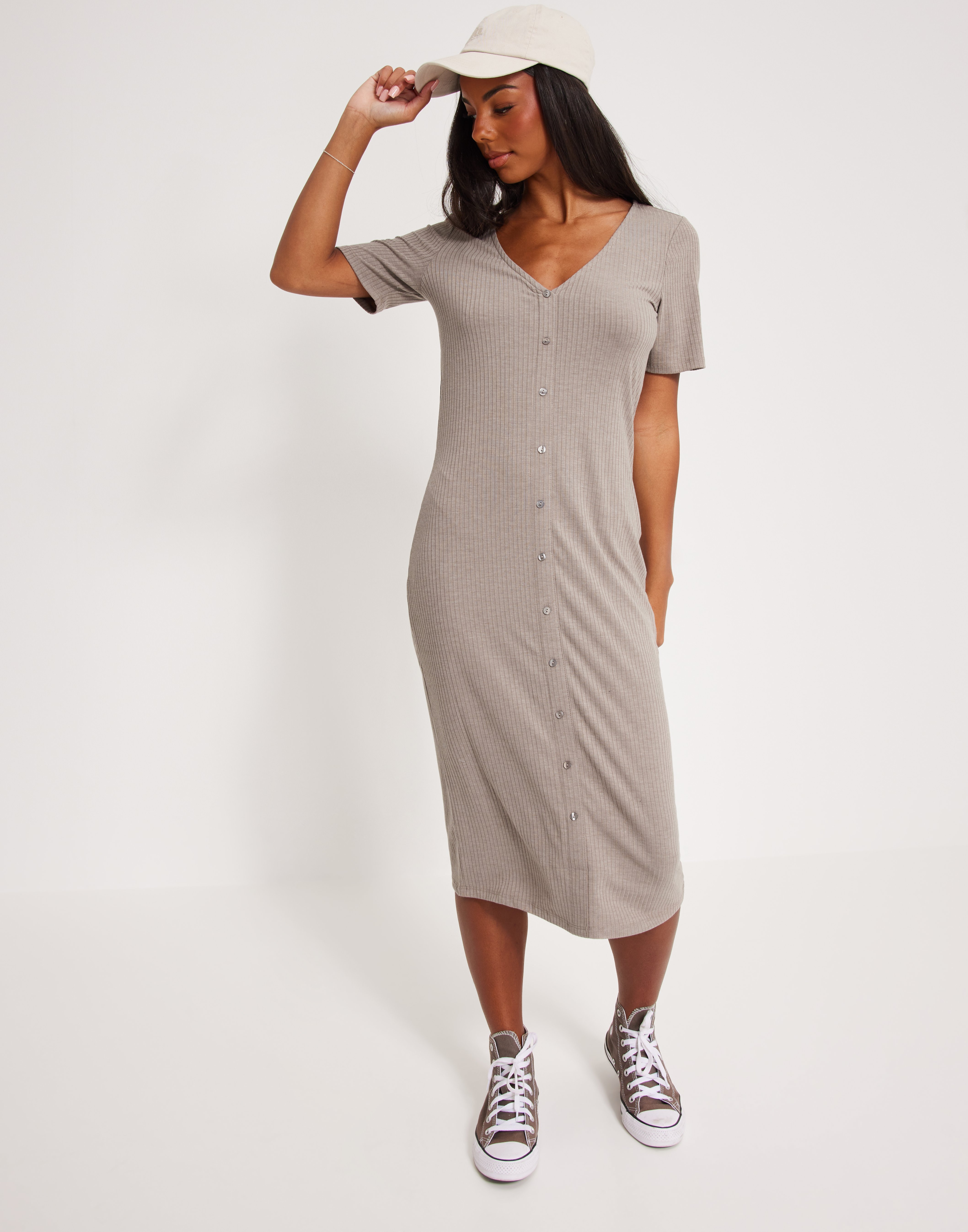 Only ONLSMILLA S/L MIDI DRESS CS JRS 15328939 zalm kopen bij The Stone