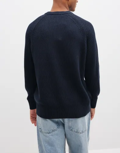 Selected Men Slmbraun Knit Rib Crew Neck Noos Stickade tröjor herr – bild 3