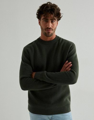 Slhwes Selected Homme Maglione Uomo In Puro Cotone A Righe - Scollo Rotondo E Maniche Lunghe