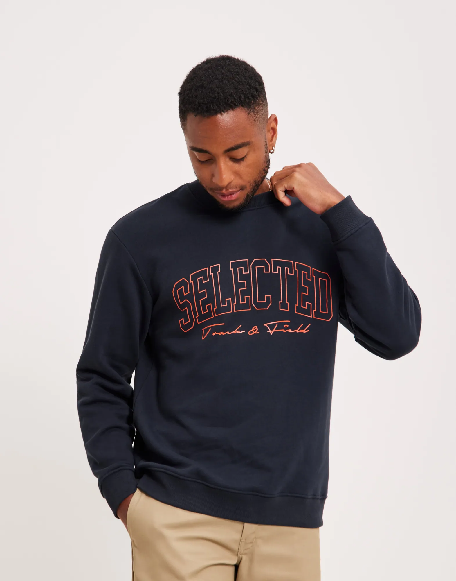 SLHRELAXWELTER PRINT CREW NECK SWEA