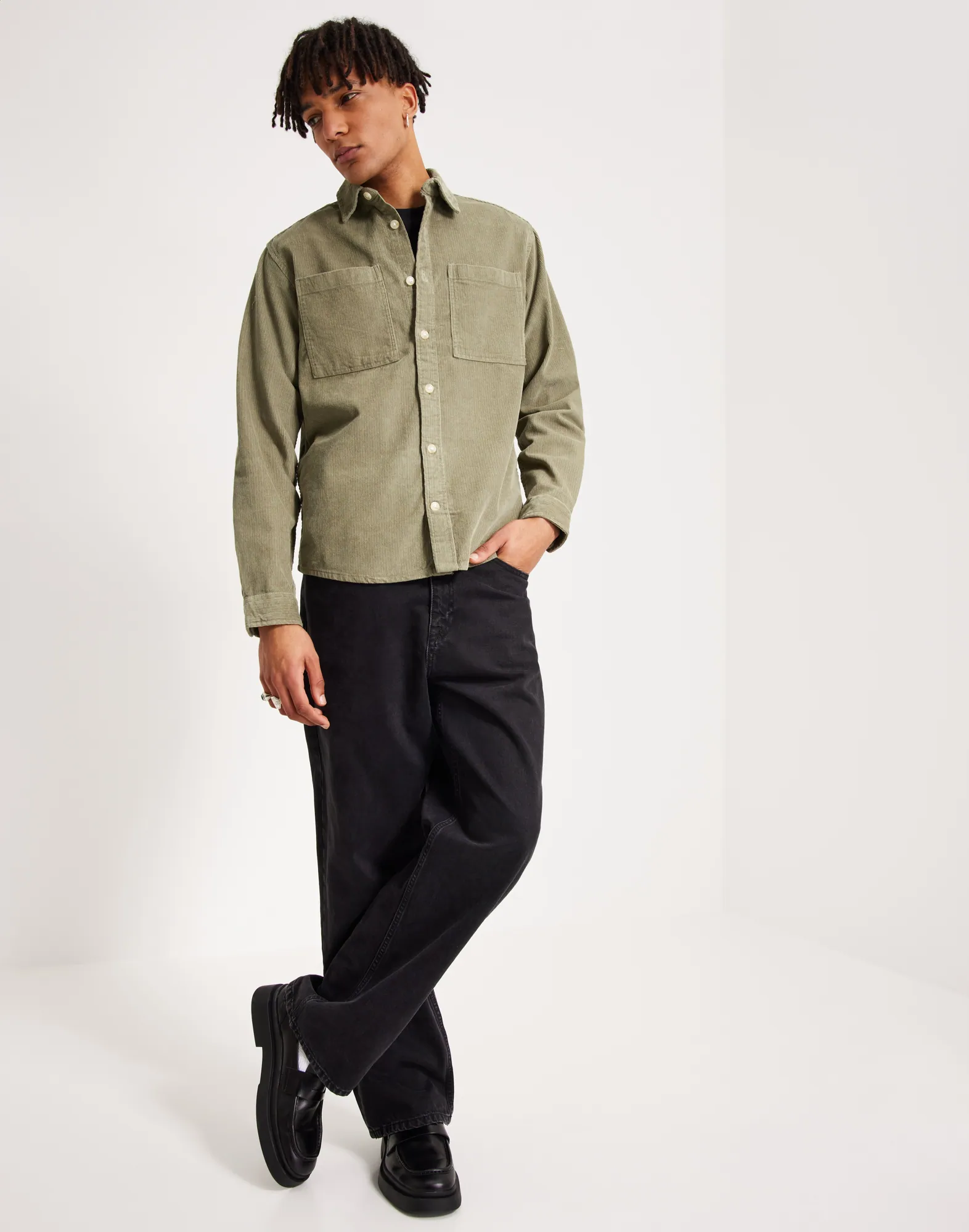 SLHLOOSEFINN LS CORD OVERSHIRT W