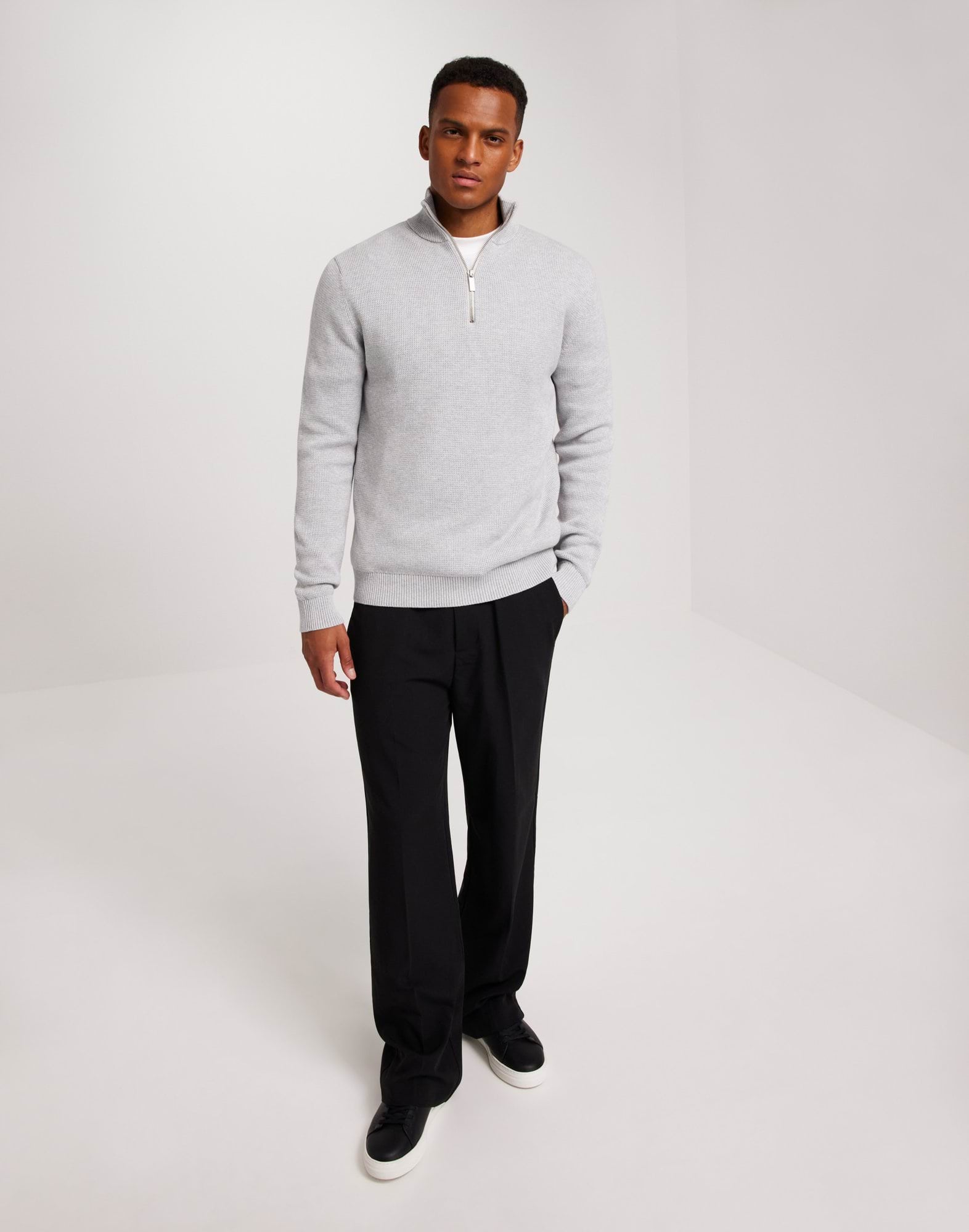 SLHDANE LS KNIT STRUCTURE HALF ZIP