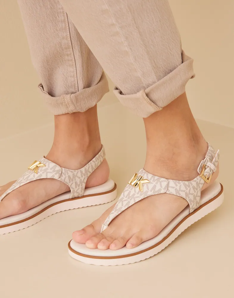 Michael Kors White Flat Sandals Buy Michael Kors Sydney Kenzie