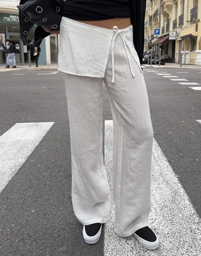 Nelly - Hvid - Skirt Detail Pants
