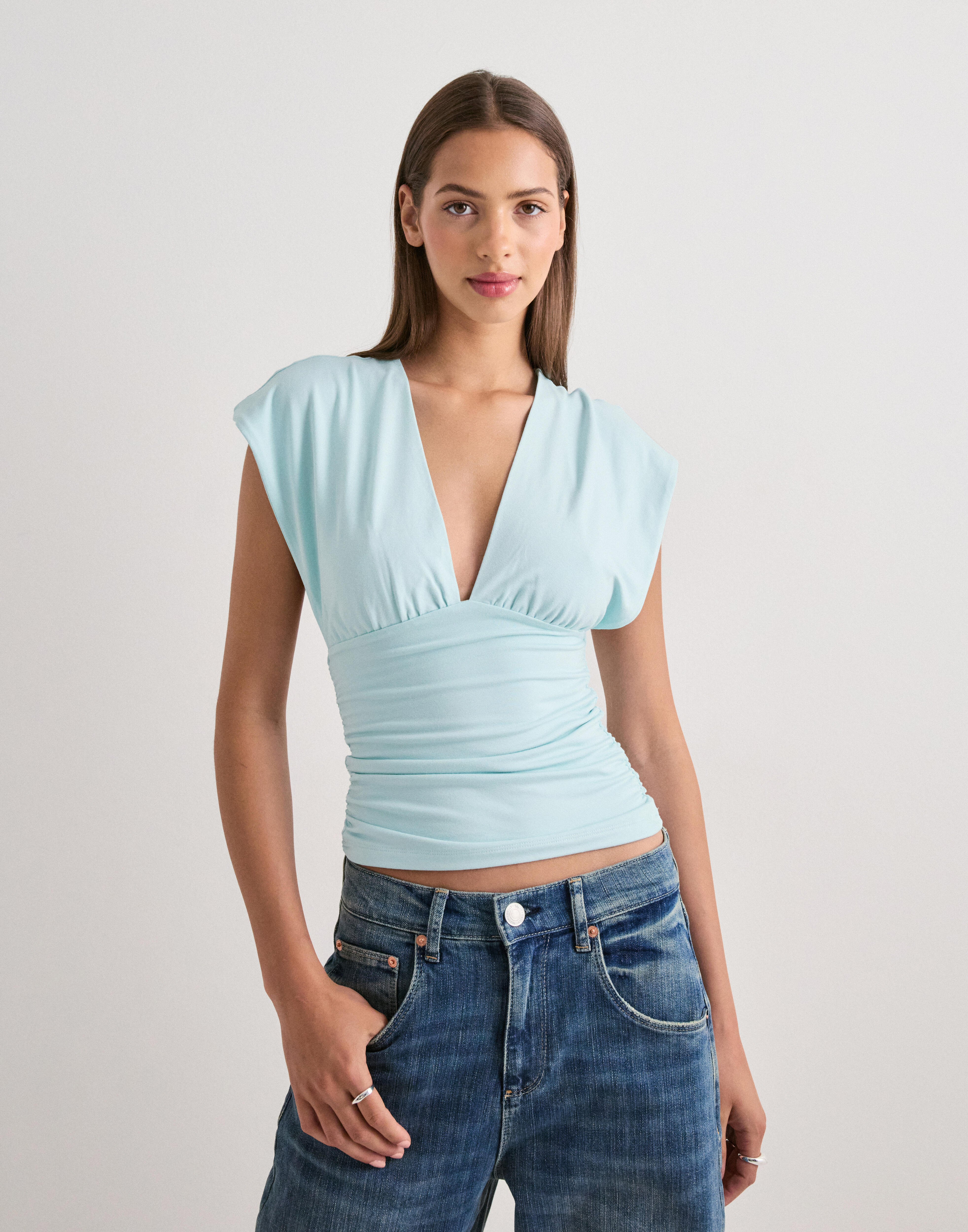 Buy Nelly Cross Back Shoulder Top - Aqua | Nelly.com