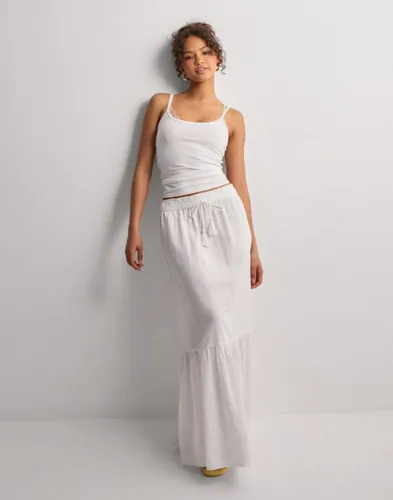 Vero Moda - Hvid - Vmpretty Hw Maxi Skirt Wvn Ga Noos