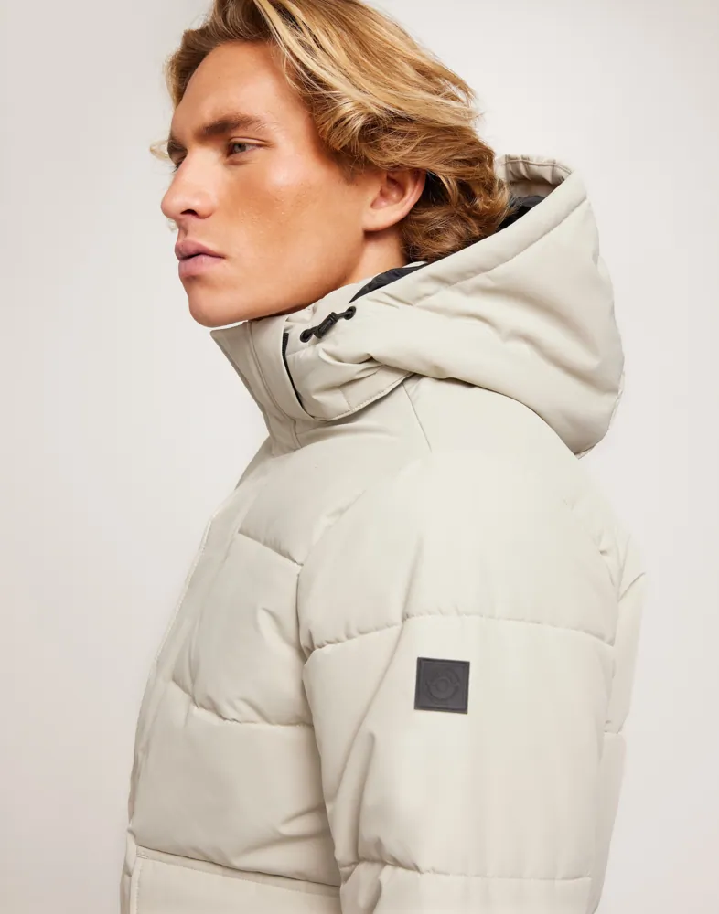 ONLY & SONS water-resistant puffer coat in black