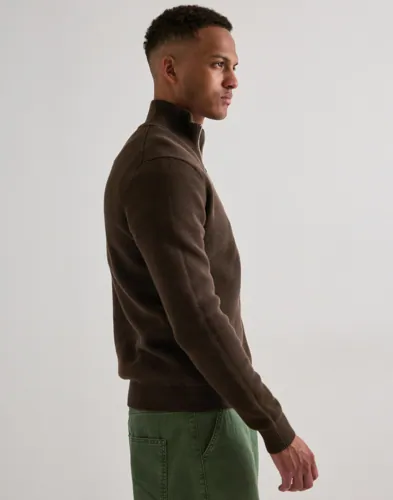 Selected Men Slhdane Ls Knit Structure Half Zip Half zip stickade tröjor herr – bild 2