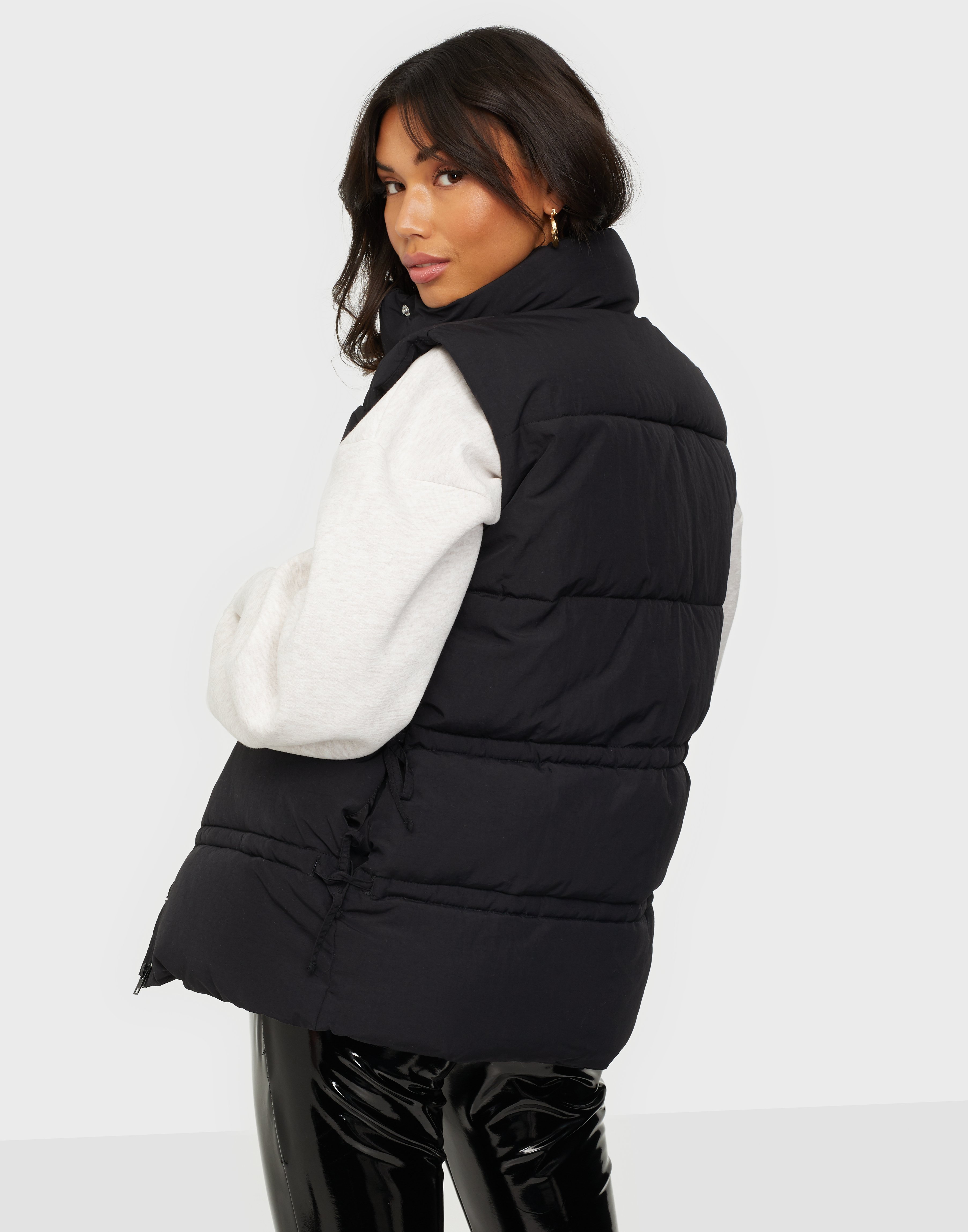 Gilet Missguided Leather Puffer Missguided Gilet Long Gathered - Main Image