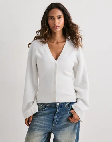 Nelly - Hvid - Tight Waist Knit Cardigan
