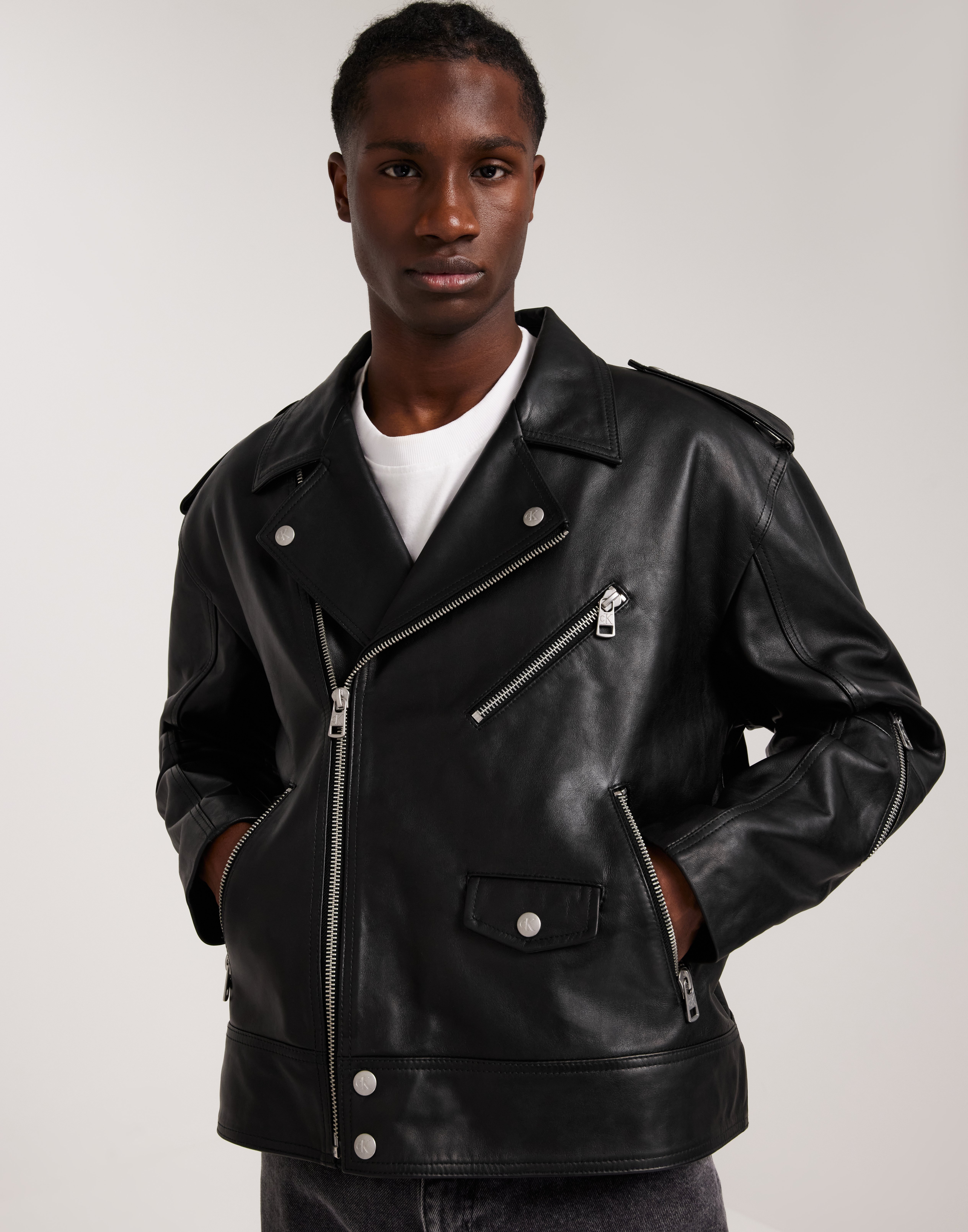 Buy Calvin Klein Jeans LEATHER BIKER JACKET - Ck Black | NLYMAN