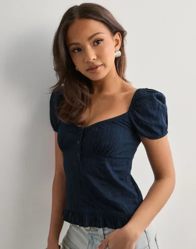 Nelly - Blå - Bottom Frill Blouse