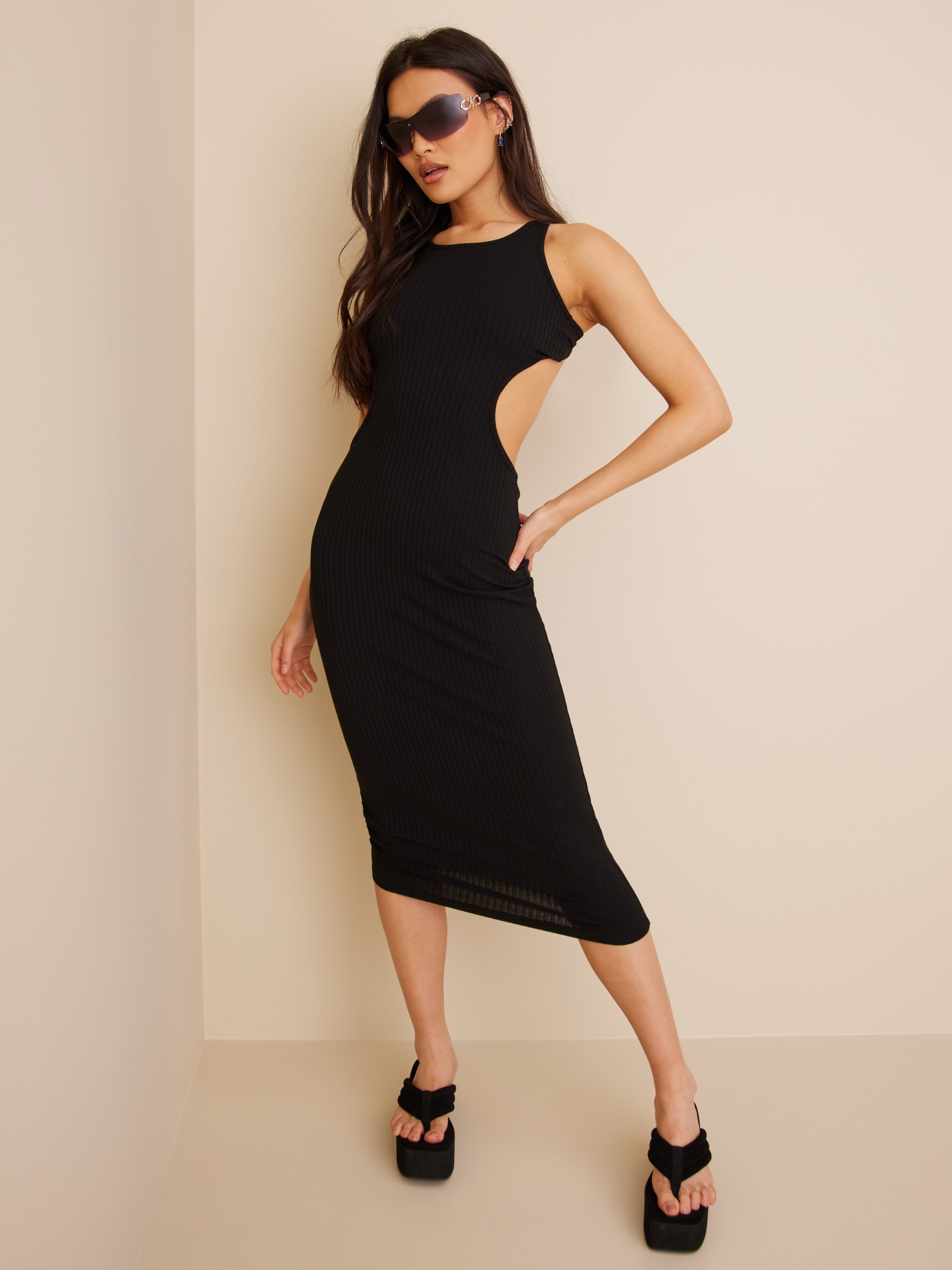 Back Cut Out Rib Dress