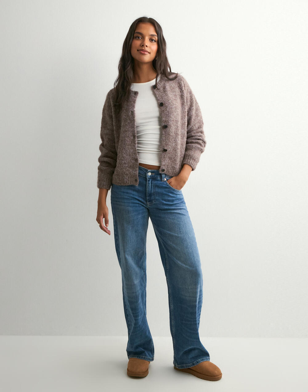 Vero Moda Vmnovah LS O-Neck Button Cardi Ga Noos – Cardigan Donna A Maniche Lunghe Con Girocollo E Bottoni, Taglio Regolare