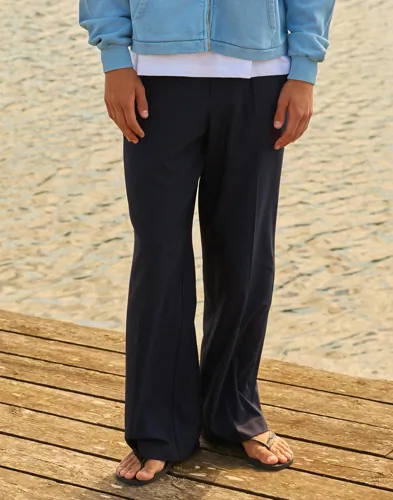 Que Sera Sera Logan Loose Linen Pant Linnebyxor Blå