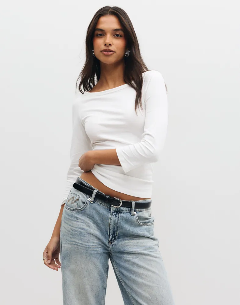 PIECES Pcphoebe 3/4 Boatneck Top Jrs Noos toppar & linnen dam – bild 3