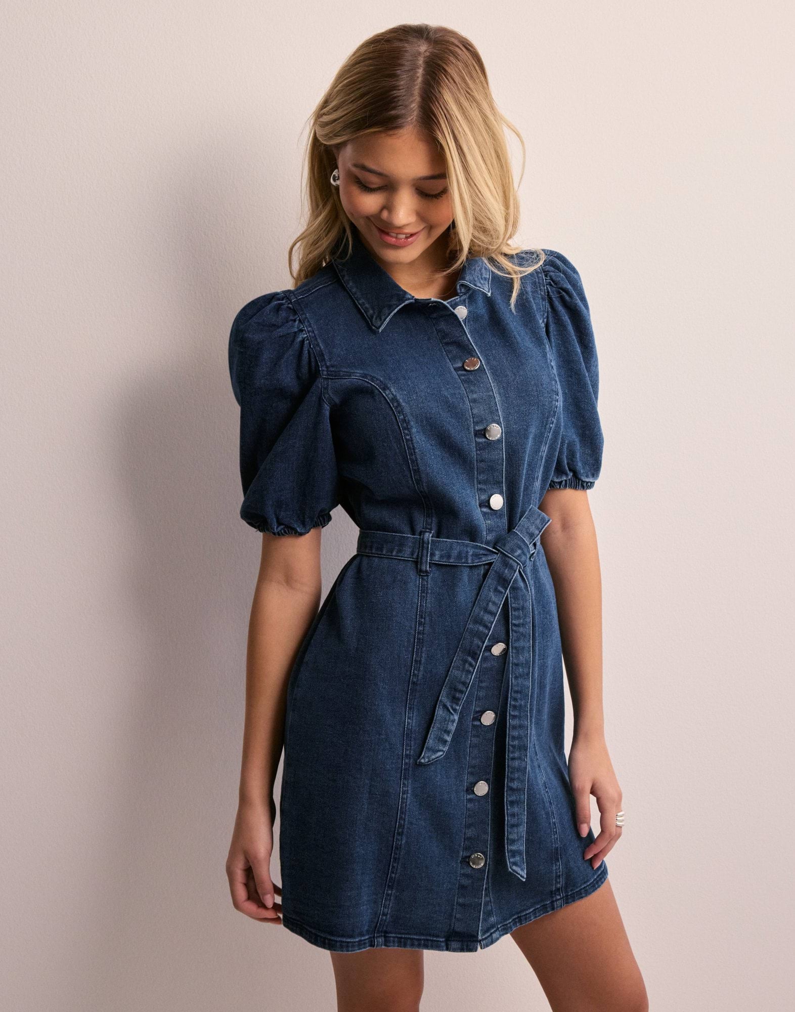 Onlsasia Robe Stretch DNM L/S AKM Noos, Bleu Foncé Denim, 3XL
