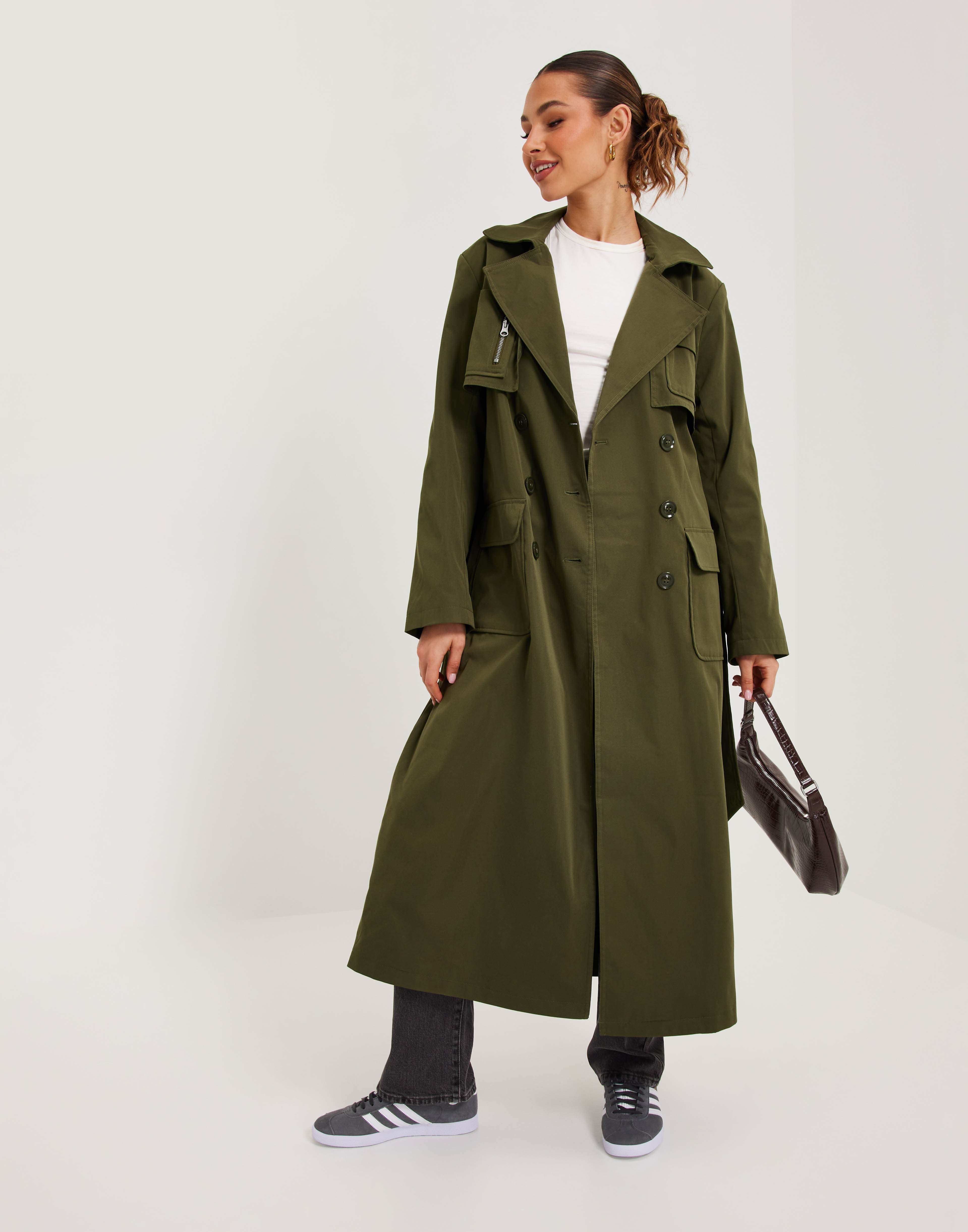 Buy Only ONLKASTANJE X-LONG TRENCHCOAT CC O - Four Leaf Clover