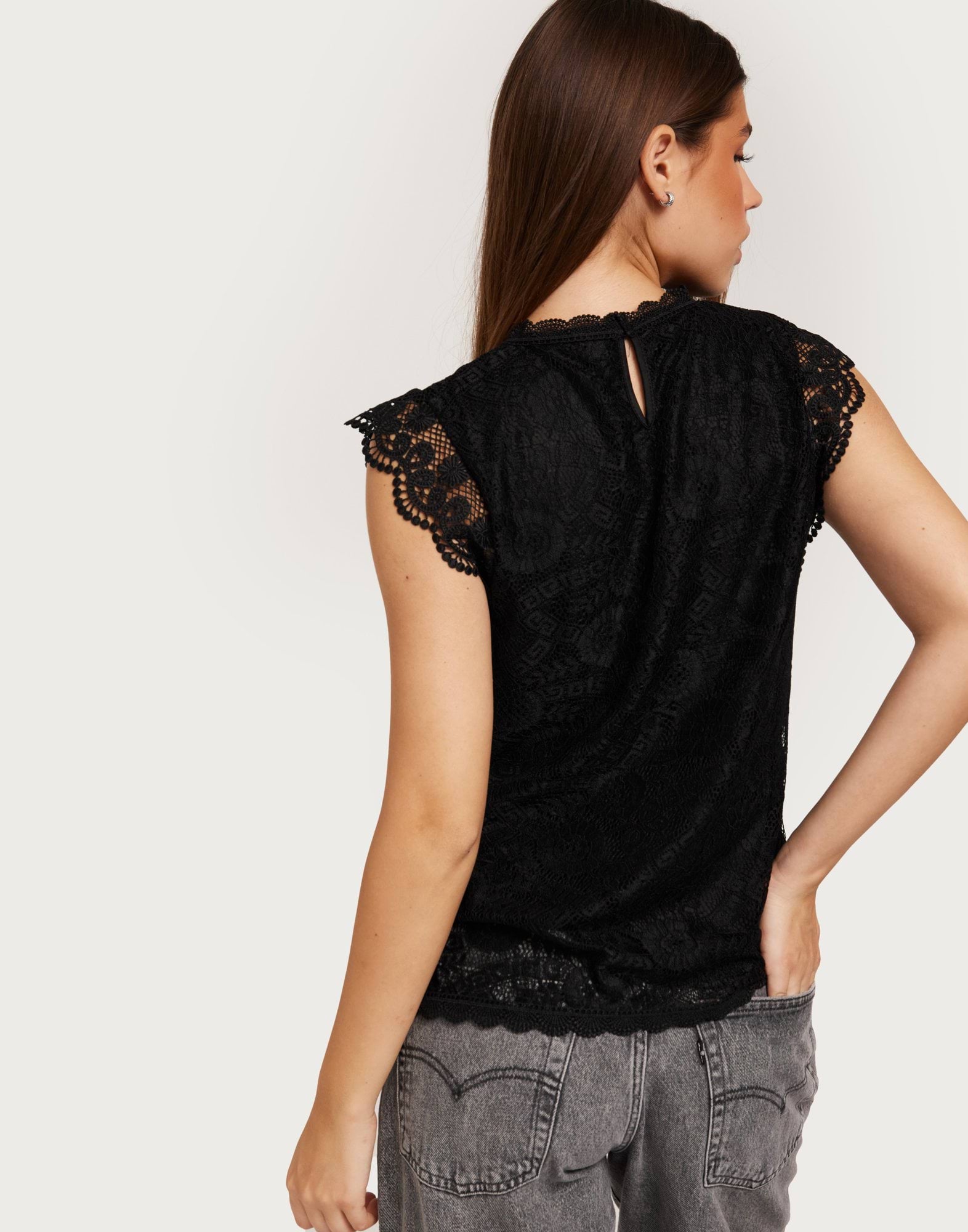 PIECES dam top PCOLLINE - Black