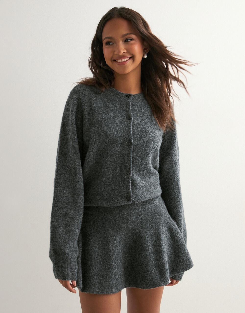 Buy Nelly Flirty Knit Skirt - Dark Grey | Nelly.com